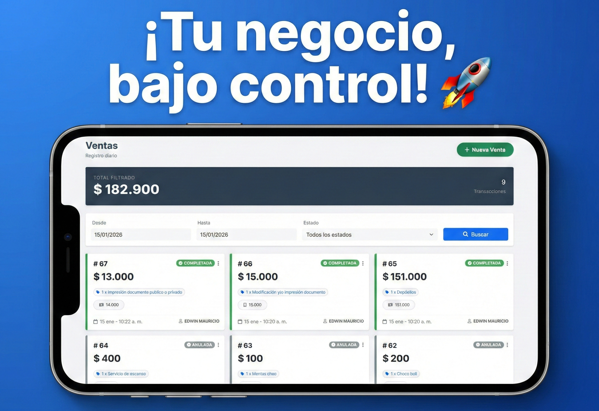 Interfaz de Ventas